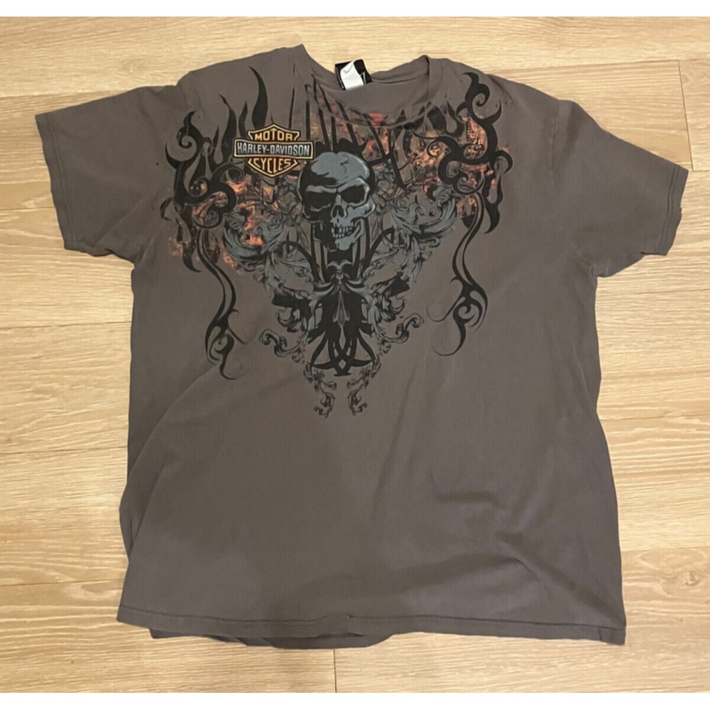 Vintage Harley Davidson Skull T-Shirt Size L Asheville NC RK Stratman